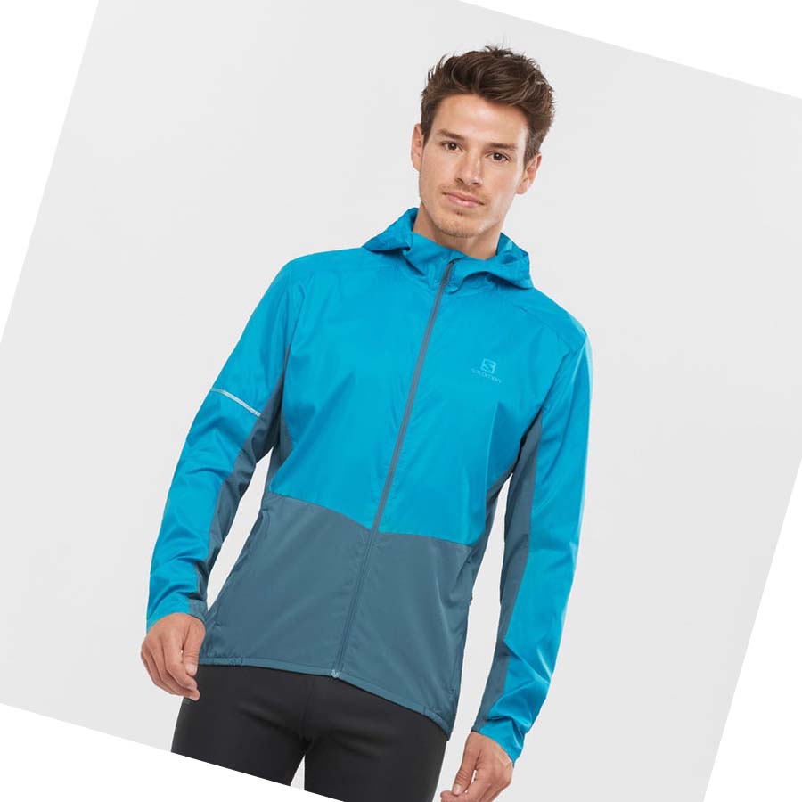 Salomon AGILE WIND WINDBREAKERS Erkek Ceket Mavi | TR 3266GSO